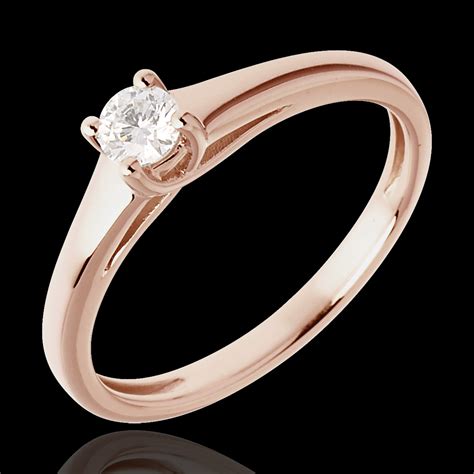 L Essentiel D Un Solitaire Or Rose 18 Carats 0 185 Carat Bijoux Edenly