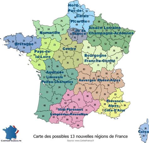 La Carte De France Avec Ses R Gions Voyage Carte Plan