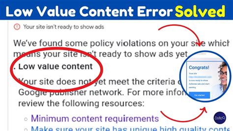 Low Value Content Thin Content Error Fix Adsense Approval How To