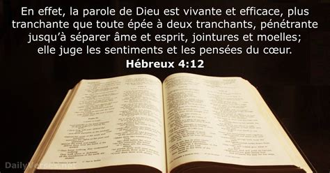 Hébreux 4 12 Verset de la Bible DailyVerses net