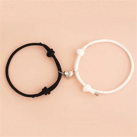 2pcs Set Matching Heart Couple Magnetic Set Bracelet Etsy