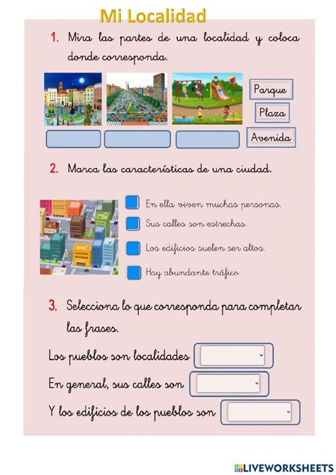 La Localidad Interactive Exercise For Tercer Grado Tercer Grado