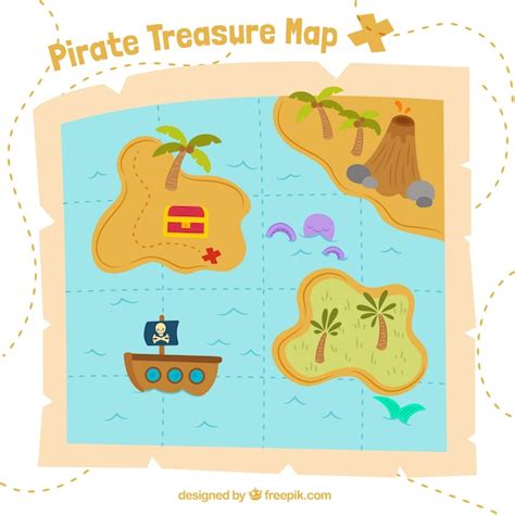 Premium Vector | Pirate treasure map background