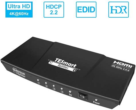 Tesmart 4k Ultra Hd 4k60hz V20 Certified 1x4 Hdmi Switcher 1 In 4 Out Hdmi Splitter 1 To 4