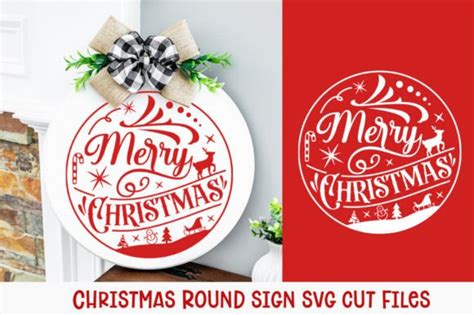 Merry Christmas Svg Round Sign Svg Graphic By Etcify · Creative Fabrica