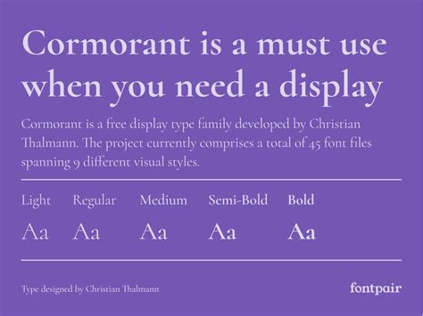 Cormorant - Free Display Font - Fontpair