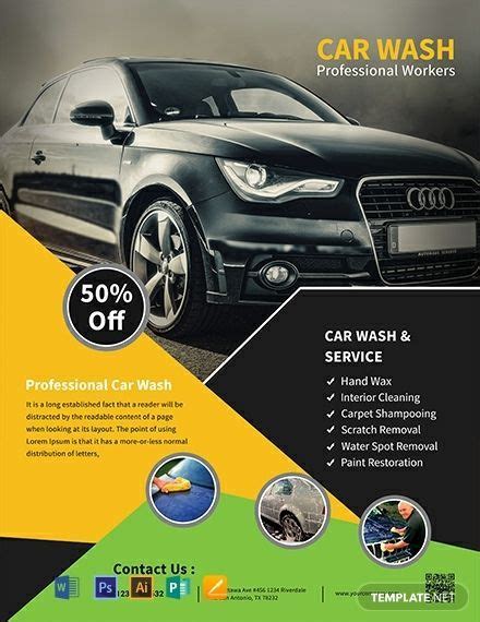 Free Car Wash Service Flyer Template Word Doc Psd Apple Mac