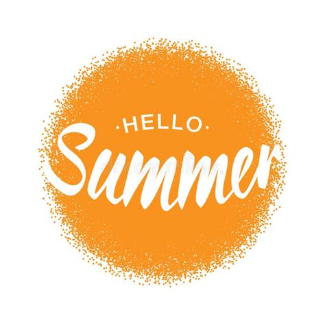 Lettering Hello Summer Vector Illustration Stock Vector Illustration