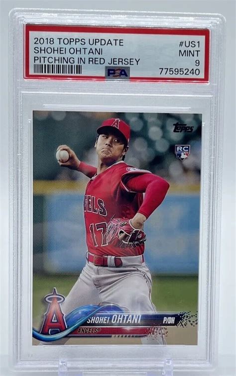 2018 Topps Update Shohei Ohtani Pitching In Red Jersey Rookie Rc Us1