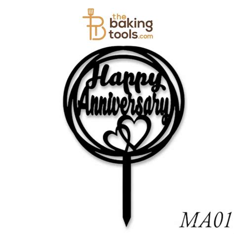 Happy Anniversary Acrylic Cake Topper Tag Ma01