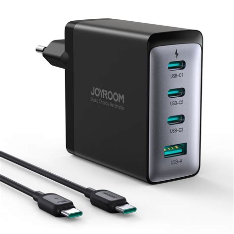 Joyroom 100W USB A 3x USB C GaN Multi Port Ladegerät Schwarz