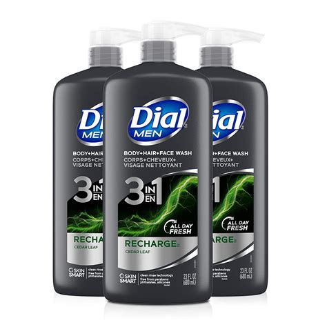 Dial Men 3in1 Body Hair And Face Wash Recharge 69 Fl Oz 3 23 Fl Oz