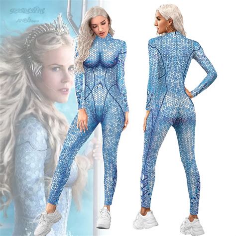 Aquaman Fantasia Cosplay Feminina Macac O Fino Macac O Sexy Lantejoulas