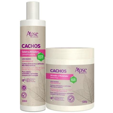 Kit Apse Cachos Creme De Pentear Ativador Cachos Gelatina Ativadora