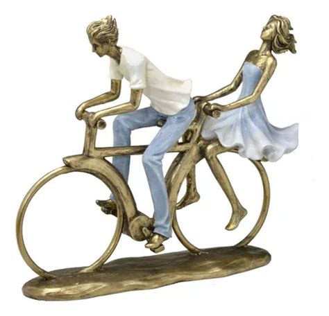 Escultura Casal Bike 26cm Serenidade Espressione MercadoLivre