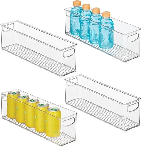 Mdesign Plastic Stackable Kitchen Pantry Cabinet Refrigerator Or