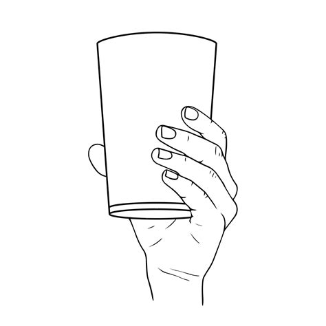 Premium Vector Hand Holds A Glass Or A Cup Of Water Coffee Or Tea