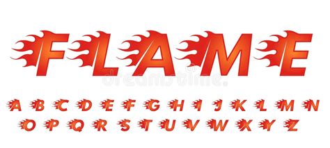 Fire Font Collection Fiery Alphabet Set Vector Stock Illustrations 80