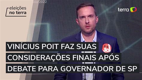 Vinícius Poit Novo faz suas considerações finais após debate para