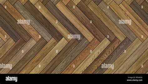 Seamless Wood Parquet Texture Horizontal Herringbone Brown Stock Photo