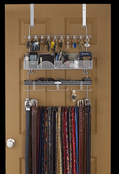 Longstem Mens 9100 Tie Belt Rack Valet Accessory Closet Organizer In