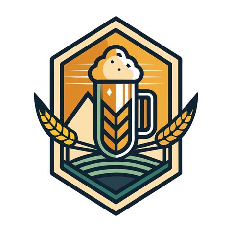 A Mug Of Beer Placed Next To Ears Of Wheat A Sleek Logo For A Craft