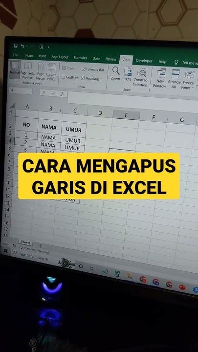 Cara Menghapus Garis Di Microsoft Excel Youtube