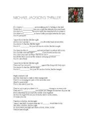 Michael Jacksons Thriller Esl Worksheet By Marinamc