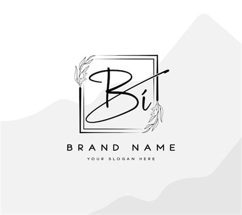 Premium Vector Bi Initial Letter Handwriting And Signature Logo