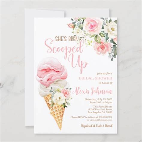 She S Been Scooped Up Bridal Shower Invitation Zazzle