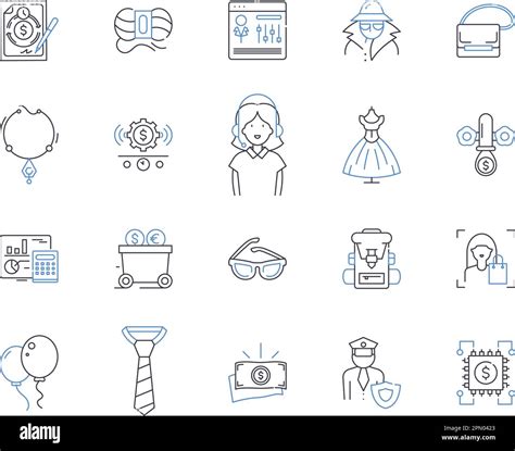 Fashion Factory Outline Icons Collection Fashion Factory Garment