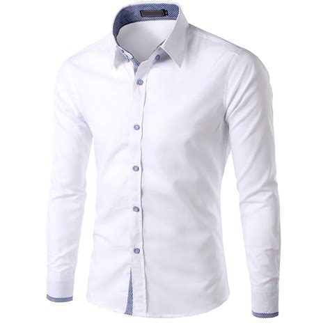 Buy White Men Shirt Long Sleeve Mens Shirts Casual