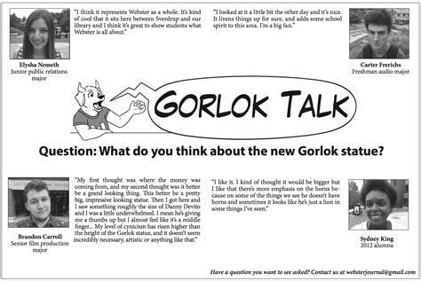 Gorlok Talk: What do you think about the new Gorlok statue? - Webster Journal