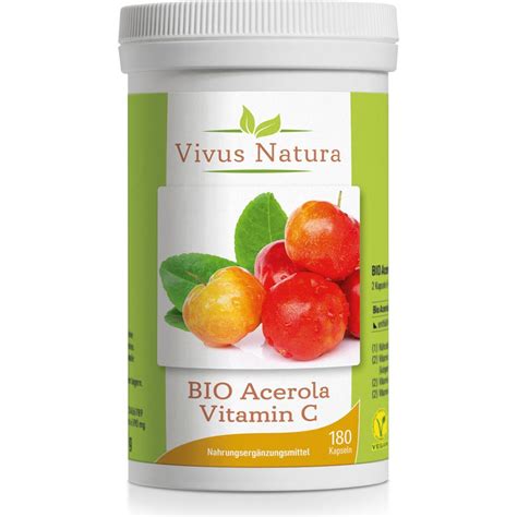 Acerola BIO Vitamina C 180 Capsule Vivus Natura VitalAbo Shop