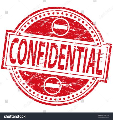 Rubber Stamp Illustration Showing Confidential Text Stock Vector