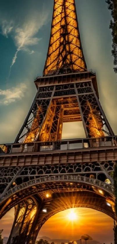 Eiffel Tower Sunset Wallpaper Free Download