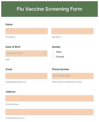 Flu Vaccine Screening Form Template JotForm