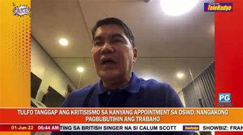 Abs Cbn News On Twitter Watch Incoming Dswd Chief Erwin Tulfo Says