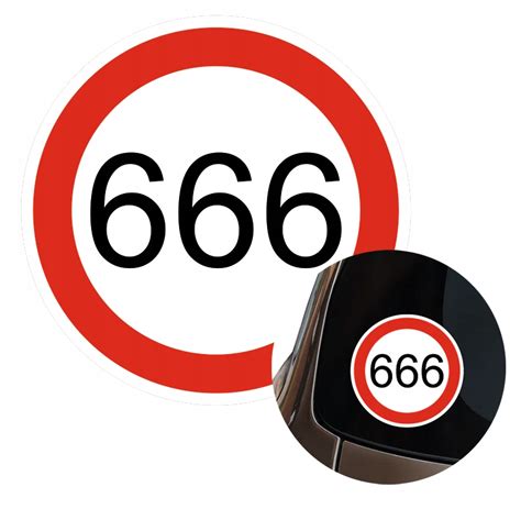 Naklejka GRAFIKA na samochód Cyfra 666 ŚMIESZNE LICZBY Numbers 15x15