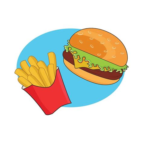 Illustration Of Burger And Fries 39321077 Vector Art At Vecteezy