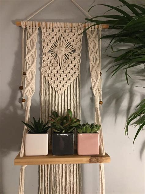 Macrame Shelf Hanging Etsy Macrame Wall Hanging Patterns Macrame