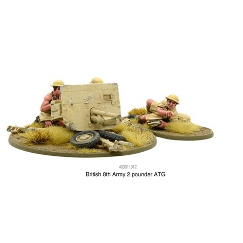 British 8th Army 2 Pounder Atg 28mm Wwii Warlord Games Frontline Games