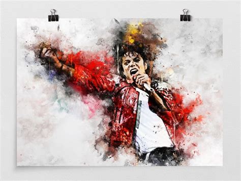 Michael Jackson King Of Pop Wall Art Music Splatter Etsy