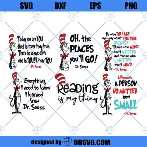 Reading Svg Dr Seuss Svg Cat In Hat Svg Download Digital Sublimation Dr Seuss Svg Seuss