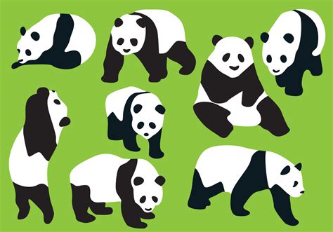 Panda Bear Silhouette Vectors 95769 Vector Art At Vecteezy