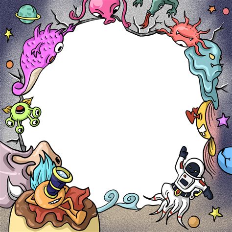 Cartoon Cute Monster Border, Cartoon, Cute, Bacterial PNG Transparent ...