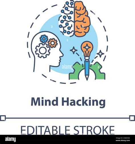 Mind Hacking Concept Icon Brain Training Biohacking Idea Thin Line