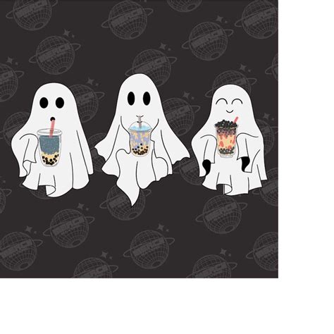 Cute Ghost Drinking Coffee Png Ghost Ice Coffee Halloween P Inspire