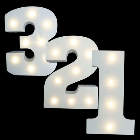 Light Up Wooden Numbers 15cm Glowtopia