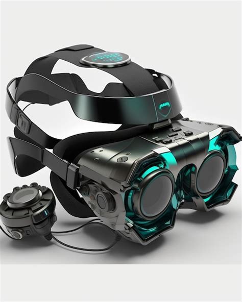 Premium Ai Image Future Vr Headset With Goggles And Controllers